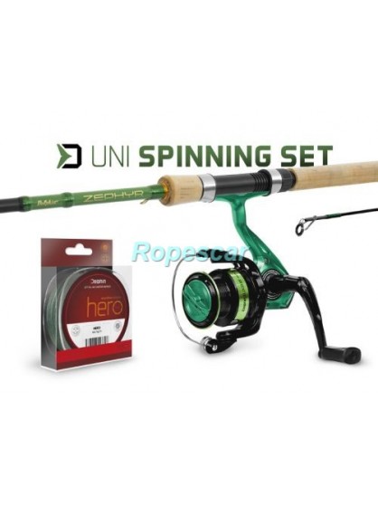 Combo spinning Delphin UniSpin:ZEPHYR Spin 240cm/40g;ELIXIR 3T;fir